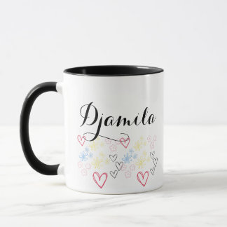 Personalisierbarer Name Illustriert mit Herz und B Tasse
