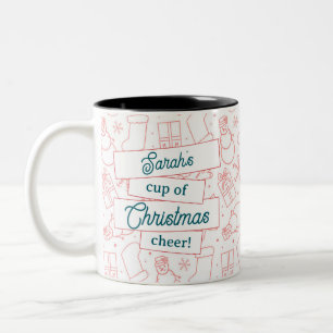 Personalisierbarer Roter Cup der heiligen Weihnach Zweifarbige Tasse