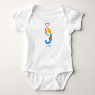 Personalisierbares Baby-body mit Buchstaben-Tieren Baby Strampler