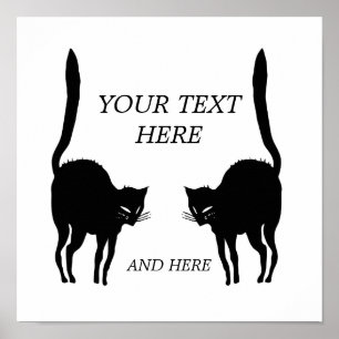 Personalisierbares Bild von zwei schwarzen Katzen Poster