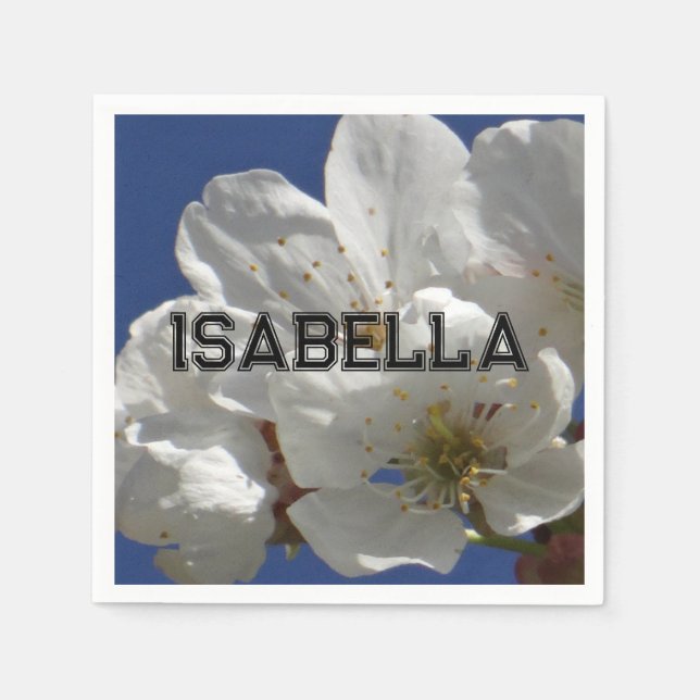 Personalisierbares Blume Papier Napkin Serviette (Vorderseite)