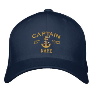 Personalisierbares Jahr und Name Captain Rope Anch Bestickte Baseballkappe