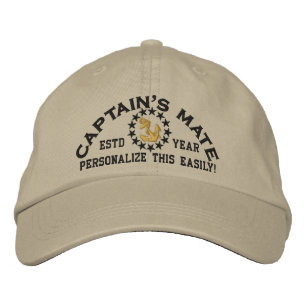 Personalisierbares Jahr und Name Captain's Mate Bestickte Kappe