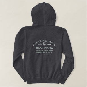 Personalisierbares Jahr und Name Captain's Mate Bestickter Hoodie