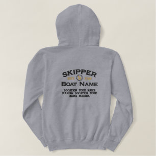Personalisierbares JAHR und Name Kapitänsschiff Bestickter Hoodie