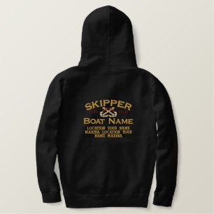 Personalisierbares Jahr und Name Skipper Anker Bestickter Hoodie