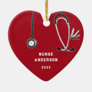 Personalisierbares Krankenpfleger-Abschluss-Andenk Keramik Ornament