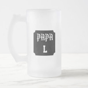 Personalisierbares Papa-Monogramm Mattglas Bierglas