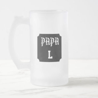 Personalisierbares Papa-Monogramm Mattglas Bierglas