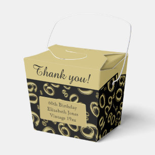 Personalisiere: 60. Geburtstagsparty Gold/Schwarz Geschenkschachtel