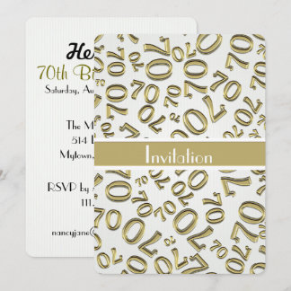 Personalisiere: 70. Geburtstagsparty in Gold und W Einladung