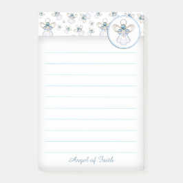 Personalisiere:  Blue Christmas "Engel of Faith" Post-it Klebezettel