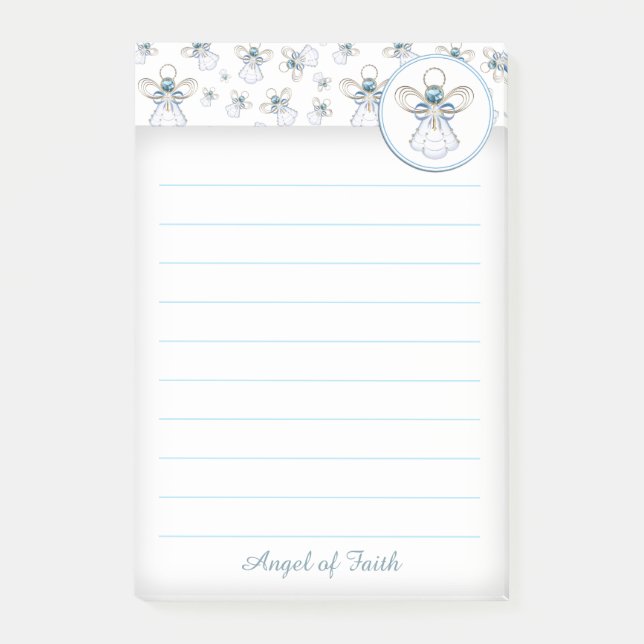 Personalisiere:  Blue Christmas "Engel of Faith" Post-it Klebezettel (Vorderseite)