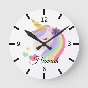 Personalisiere dein eigenes florales magisches Ein Runde Wanduhr