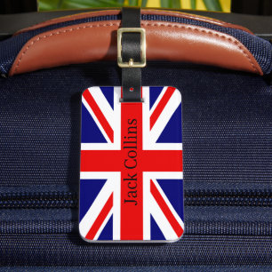 Personalisiere den Namen der britischen Flagge - d Gepäckanhänger