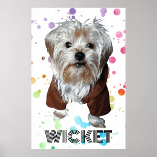Personalisiere es! Farbiges Dot Pet Foto & Name Poster