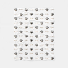 Personalisiere es! FOTO und Name des WHITE Pets Fleecedecke