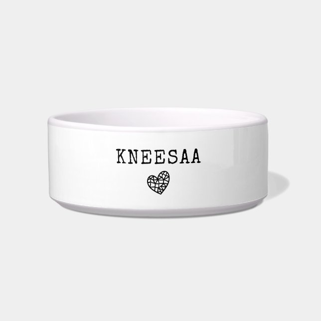 Personalisiere es! Geo Heart Icon & Pet Name Bowl Napf (Vorderseite)