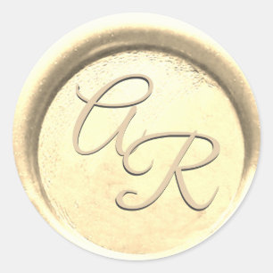 *~* PERSONALISIERE GELBGOLD WACHSVERSIEGELUNG HOCH RUNDER AUFKLEBER