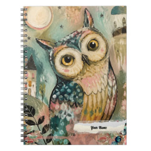 PERSONALISIERE HOOT Eule Vogel Notizblock