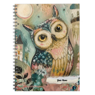 PERSONALISIERE HOOT Eule Vogel Notizblock