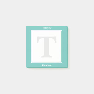 Personalisiere: Minimalistische Aquamarine und wei Post-it Klebezettel