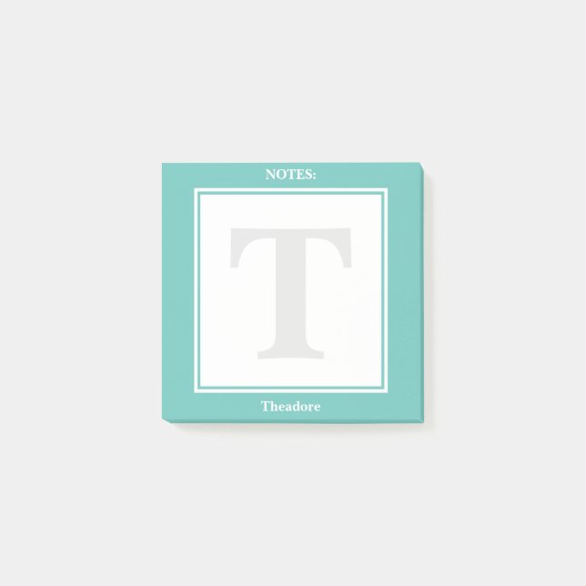 Personalisiere: Minimalistische Aquamarine und wei Post-it Klebezettel (Vorderseite)