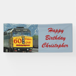 Personalisiere Name 60. Geburtstag Gelber Motor Banner