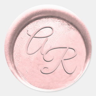 *~* PERSONALISIERE ROSÉGOLDENE WACHS-SIEGEL HOCHZE RUNDER AUFKLEBER
