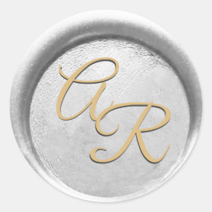*~* PERSONALISIERE Silber Gold Wachssiegel Hochzei Runder Aufkleber