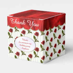 Personalisiere: Vielen Dank - Rote Rosen Muster Geschenkschachtel