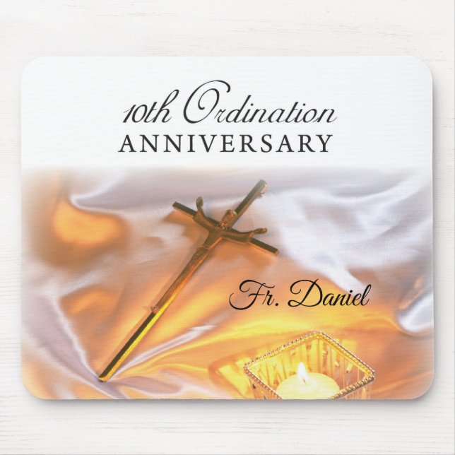 Personalisieren, 10. Ordination Jubiläum, Kreuz Mousepad (Vorne)