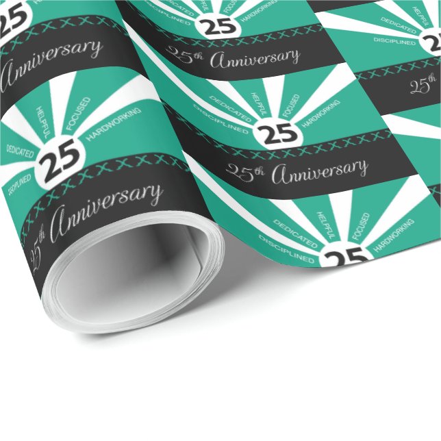 Personalisieren, 25. Jahr Mitarbeiter Jahr Geschenkpapier (Rolleneckpunkt)