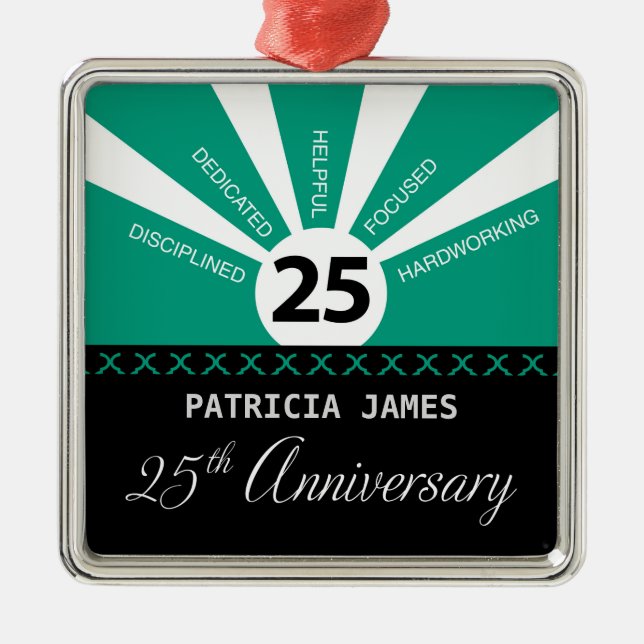 Personalisieren, 25. Jahr Mitarbeiter Jahr Ornament Aus Metall (Vorne)