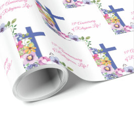 Personalisieren, 35-jähriges religiöses Leben Geschenkpapier