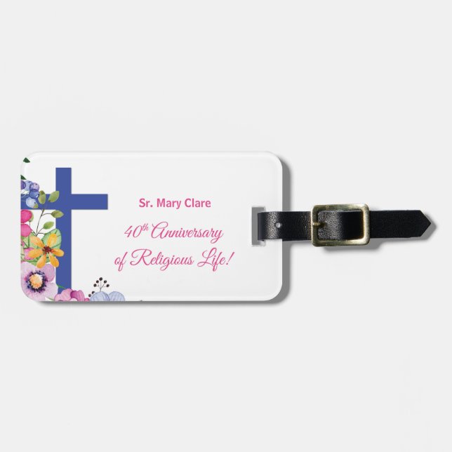 Personalisieren, 40. Jubiläum Nun religiöses Leben Gepäckanhänger (Vorderseite horizontal)