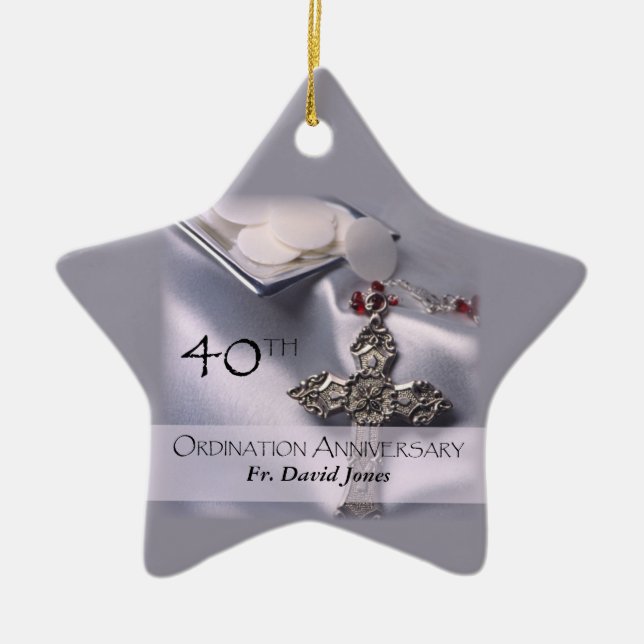 Personalisieren, 40. Ordination Jubiläum Glückwuns Keramik Ornament (Vorne)