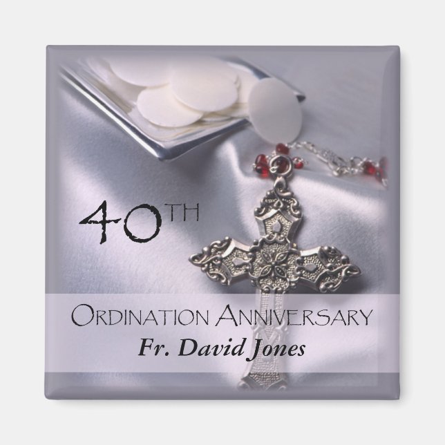 Personalisieren, 40. Ordination Jubiläum Glückwuns Magnet (Vorne)