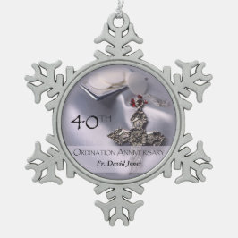 Personalisieren, 40. Ordination Jubiläum Glückwuns Schneeflocken Zinn-Ornament