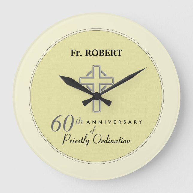 Personalisieren, 60. Geburtstag des Priesters verk Große Wanduhr (Vorderseite)