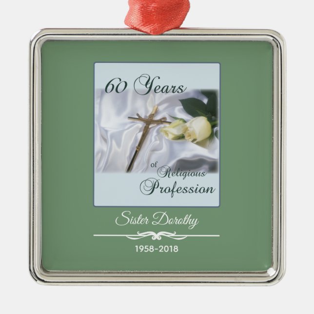 Personalisieren, 60 Jahre religiöser Berufe Silbernes Ornament (Vorne)