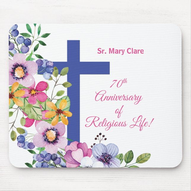 Personalisieren, 70. Jubiläum Nun religiöses Leben Mousepad (Vorne)