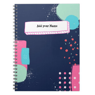 PERSONALISIEREN: Abstrakt mit Spots Notizbuch Notizblock