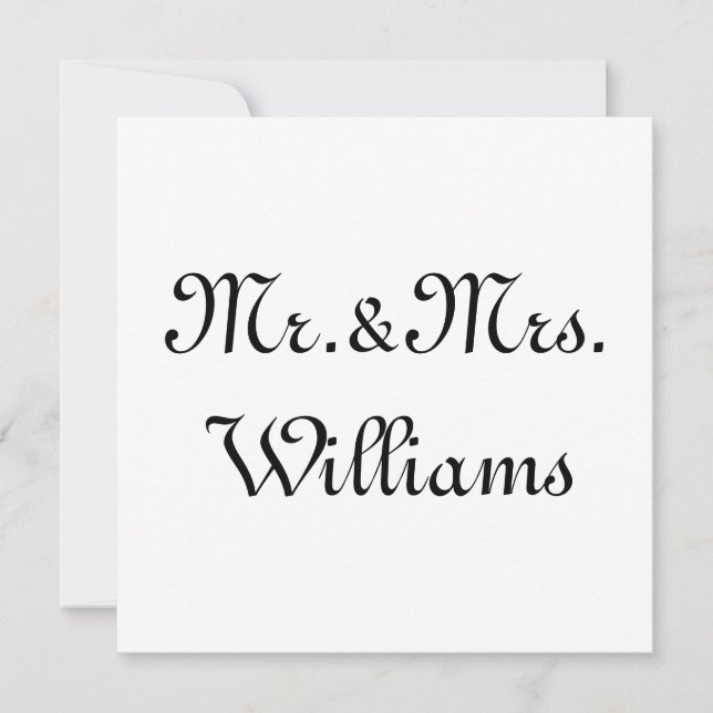 Personalisieren, Anpassen von Nachnamen Mr. & Mrs. (Vorderseite)