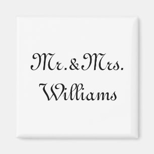 Personalisieren, Anpassen von Nachnamen Mr. & Mrs. Magnet