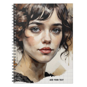 PERSONALISIEREN: Aquarellbild   Notizbuch Notizblock