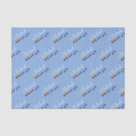Personalisieren Baby Boy Name Truck Soft Blue Seidenpapier