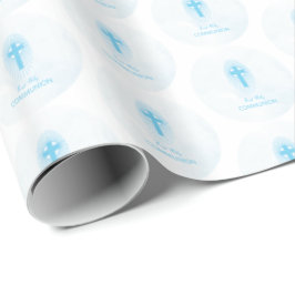 Personalisieren, Blue Boy First Heilige Kommune Cr Geschenkpapier