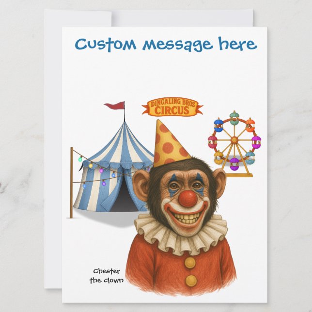 Personalisieren: Chester der Schimpansenclown (Vorderseite)