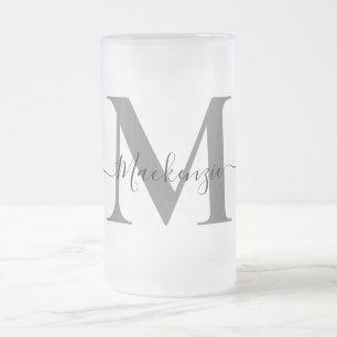 Personalisieren der Anfangsbezeichnung Monogramm Mattglas Bierglas